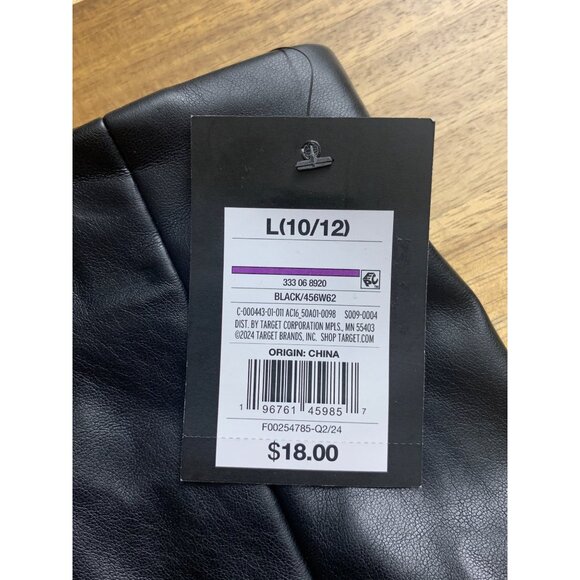 Art Class Junior Girls Black Faux Leather Pleated Skirt Size Large (10/12) - Picture 4 of 7